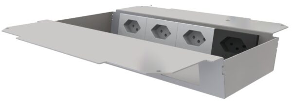 Produktbild UBD 321 327  -  Steckdoseneinsatz horizontal für 2x4 FLF inkl. 3xT13, weiss, und 1xT13, schwarz